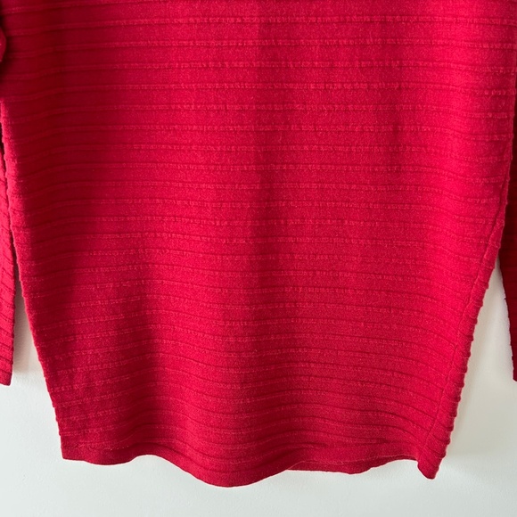 Calvin Klein Red Wool Blend Ribbed Crewneck Sweater - Picture 11 of 16